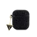 Θήκη Guess Rhinestones Triangle Metal Logo για Apple AirPods 1/2 - Black