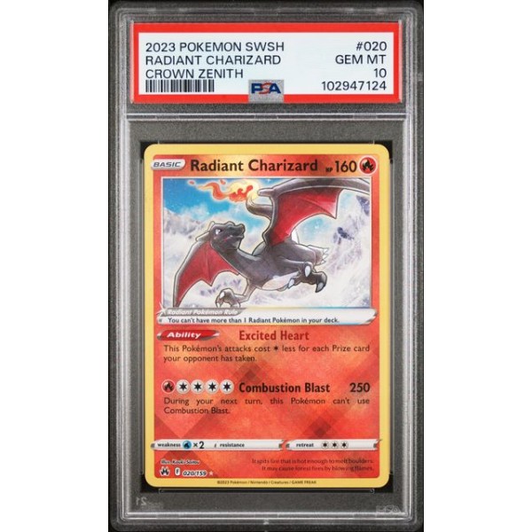 Radiant Charizard - Crown Zenith - English 2023 - #020/159 - PSA GEM MΙΝT 10 - Pokemon Graded Card