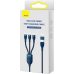 Baseus Flash Series II Braided USB to Type-C / micro USB / Lightning Cable 1.2m (CASS030103) - Blue