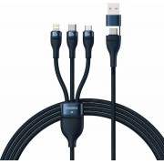 Baseus Flash Series II Braided USB to Type-C / micro USB / Lightning Cable 1.2m (CASS030103) - Blue