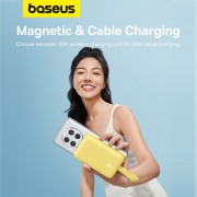 Baseus Magnetic Mini MagSafe Power Bank 10000mAh 30W με Θύρα USB-C Power Delivery / Quick Charge 3.0 - Yellow