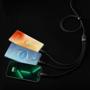 Baseus Flash Series II Braided USB to Lightning / Type-C / micro USB Cable Μαύρο 1.5m (CASS030201)