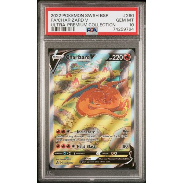 Charizard V- SWSH UPC Black Star Promo - English 2022 - #SWSH260 -  PSA GEM MT 10 - Pokemon Graded Card