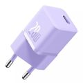 Baseus GaN5 1C Φορτιστής Χωρίς Καλώδιο με Θύρα USB-C 20W Power Delivery / Quick Charge 5.0 - Purple