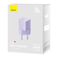 Baseus GaN5 1C Φορτιστής Χωρίς Καλώδιο με Θύρα USB-C 20W Power Delivery / Quick Charge 5.0 - Purple