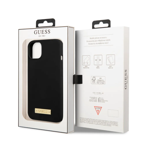 Θήκη Σιλικόνης Guess με MagSafe για Apple iPhone 13 - Black