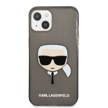 Θήκη Σιλικόνης Karl Lagerfeld TPU Full Glitter Karl Head Case για Apple iPhone 13 mini - Black