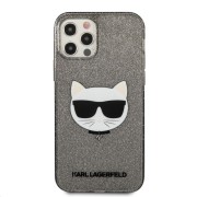 Θήκη Σιλικόνης Karl Lagerfeld Glitter Choupette για Apple iPhone 12 Pro Max  - Black