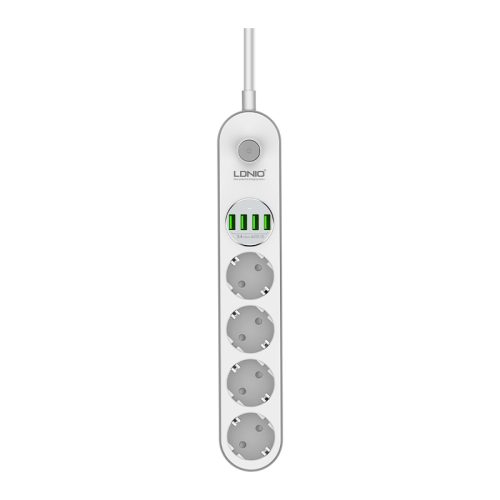 Πολύπριζο LDNIO SE3631 Auto ID με Θύρες USB και Διακόπτη 3.4A - White 