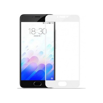Tempered Glass Full Cover Full Glue για Meizu M6 Note - White 