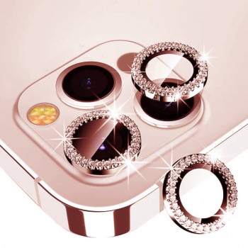 Tempered Glass Πίσω Κάμερας OEM 3 in 1 για Apple iPhone 13 Pro / 13 Pro Max - Glitter Rose