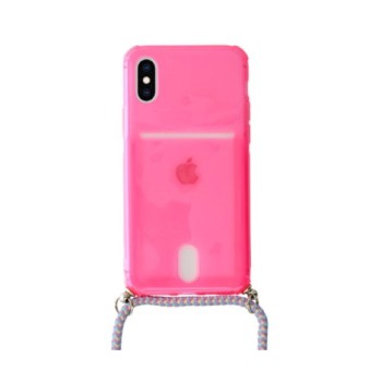 Θήκη Σιλικόνης Strap Fluo για Apple iPhone X/XS - Pink