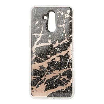 Σκληρή Θήκη Glitter Marble Gel Case για Huawei Mate 20 Lite - Black Marble