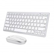 Ασύρματο Bluetooth  Πληκτρολόγιο και Ποντίκι Omoton KB066 - White Silver