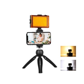 Τρίποδο με βάση κινητού και Φακό LED Puluz VK-02 Vlogger Kit - Black