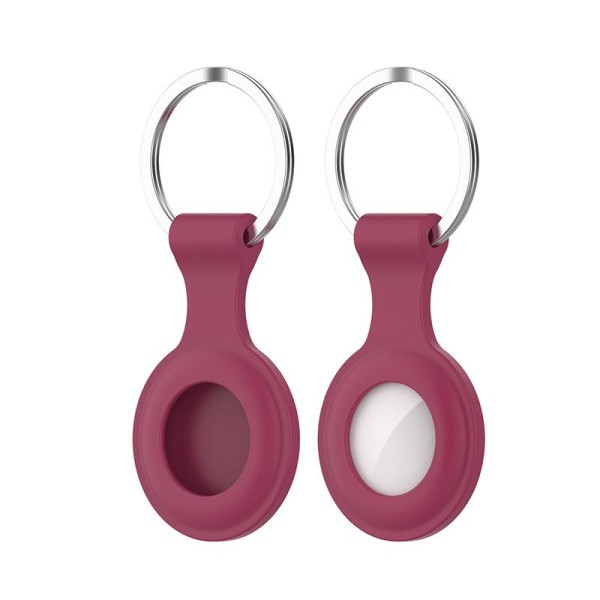 Θήκη Σιλικόνης Senso με Keychain για Airtag - Burgundy