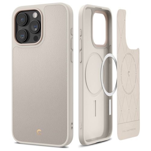 Θήκη Δερματίνης Spigen Cyrill Kajuk Mag Back Cover για iPhone 15 Pro - Cream