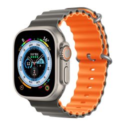  Λουράκι Σιλικόνης Orso Deluxe Sport Silicone για Apple Watch 42/44/45/46/49mm - Grey/Orange