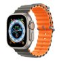  Λουράκι Σιλικόνης Orso Deluxe Sport Silicone για Apple Watch 42/44/45/46/49mm - Grey/Orange