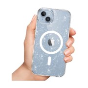 Θήκη Σιλικόνης Tech-Protect Flexair Hybrid Magsafe Glitter για iPhone 13/14 - Διάφανο