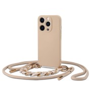 Θήκη Σιλικόνης με λουράκι Tech-Protect Icon Chain για iPhone 13 Pro - Beige
