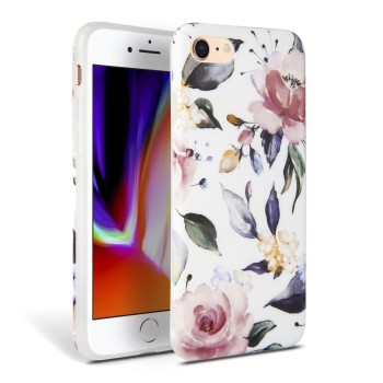 Θήκη Σιλικόνης Tech-Protect Floral για Apple iPhone 8/7/SE 2020 - White