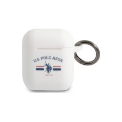 Θήκη Σιλικόνης U.S. POLO ASSN. Horses Flag για Apple AirPods 1/2 - White 