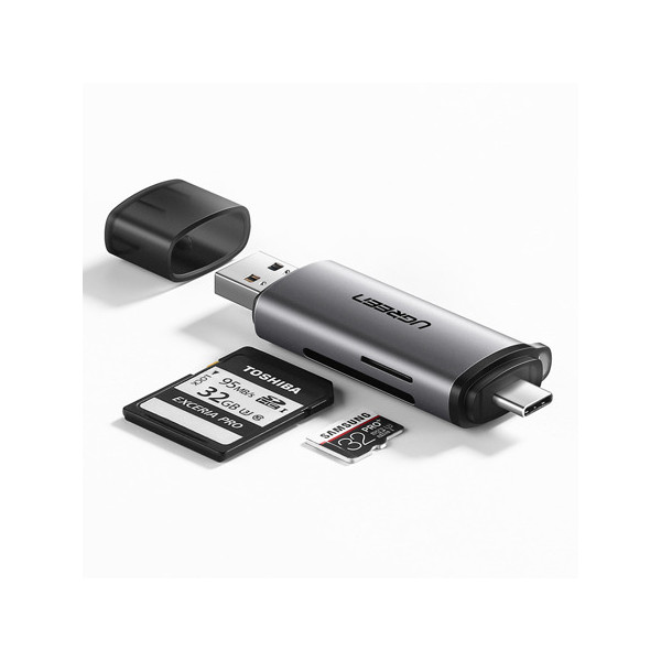 Ugreen CM184 Card Reader USB και Type C για SD Card / microSD - Grey 