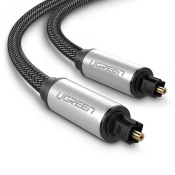 UGREEN AV108 Toslink Audio optical cable, braided aluminium, 1.5m - grey