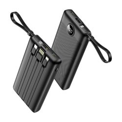 Power Bank Veger C10 10000 mAh 5V 2A με δύο USB LED Display & Ενσωματωμένα Καλώδια - Black
