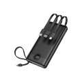 PowerBank Veger C20 20000mAh με 4 Ενσωματωμένα Καλώδια - Black 