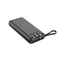 PowerBank Veger C20 20000mAh με 4 Ενσωματωμένα Καλώδια - Black 