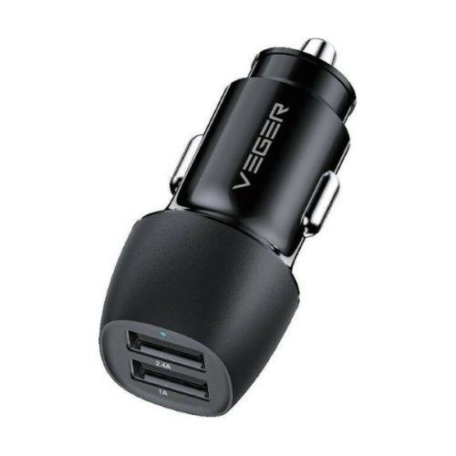 Φορτιστής Αυτοκινήτου Veger 17W με Fast Charging και Διπλή Υποδοχή - Black 