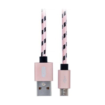 Καλώδιο XO Design NB10 Braided USB 2.0 σε Micro USB 2.4A 1m - Pink