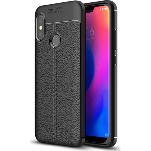 Θήκη Σιλικόνης Litchi Pattern για Redmi 6 Pro - black