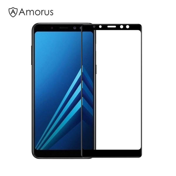 Tempered Glass Amorus Full Cover Full Glue Silk Print 9H για Samsung Galaxy A8 Plus 2018