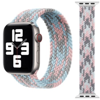 WiWU Λουράκι Braided Stretchy για Apple Watch 42/44/45/49mm (Size: M) - Pink Blue Grey 