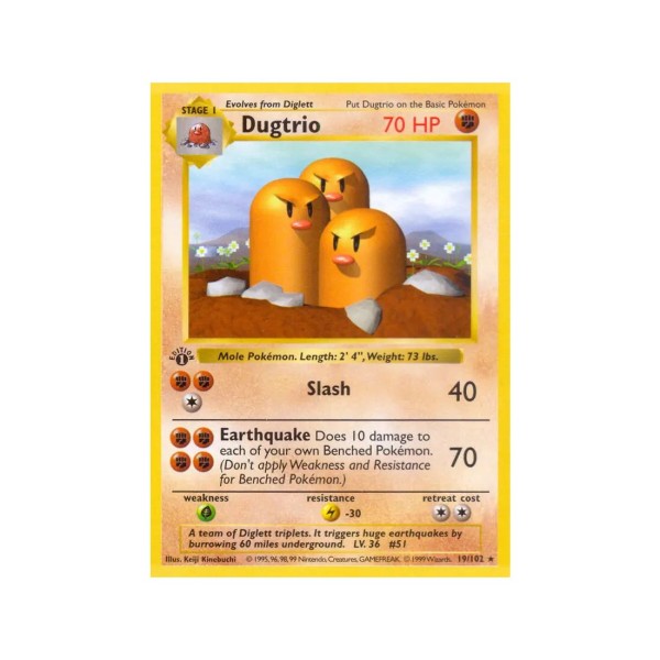 Dugtrio (Base Set 19/102) (Rare) English - Played