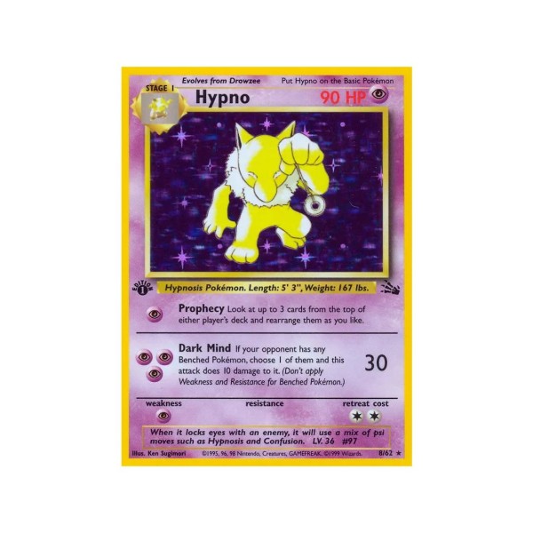 Hypno (Fossil 8/62) (Holo Rare ) English - Poor