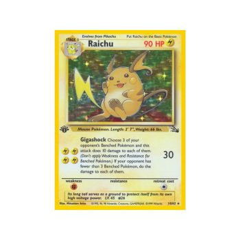 Raichu (Fossil 14/62) (Holo Rare) English - Light Played