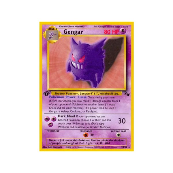 Gengar (Fossil 20/62) (Rare) English - Light Played