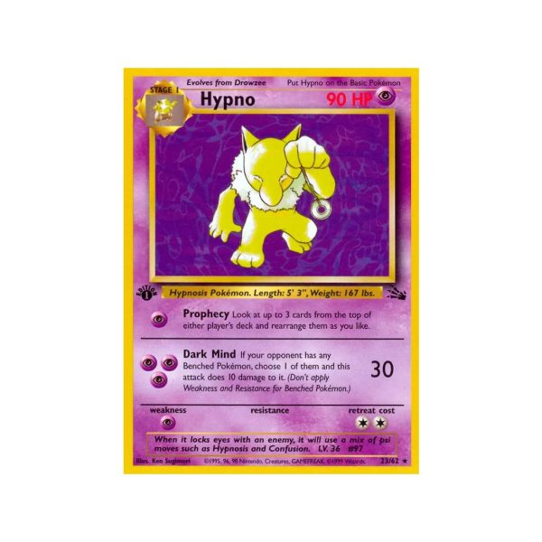 Hypno (Fossil 23/62) (Rare) English - Light Played