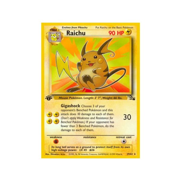 Raichu (Fossil 29/62) (Rare) English - Light Played