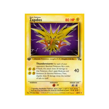 Zapdos (Fossil 30/62) (Rare) English - Light Played
