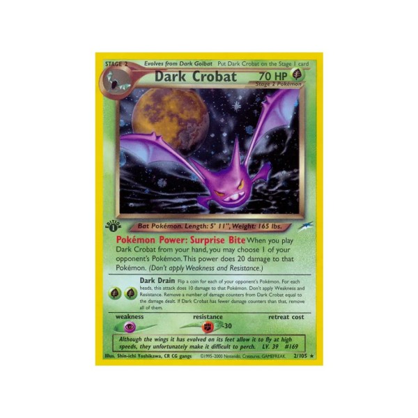 Dark Crobat (Neo Destiny 2/105) (Holo Rare ) English - Near Mint