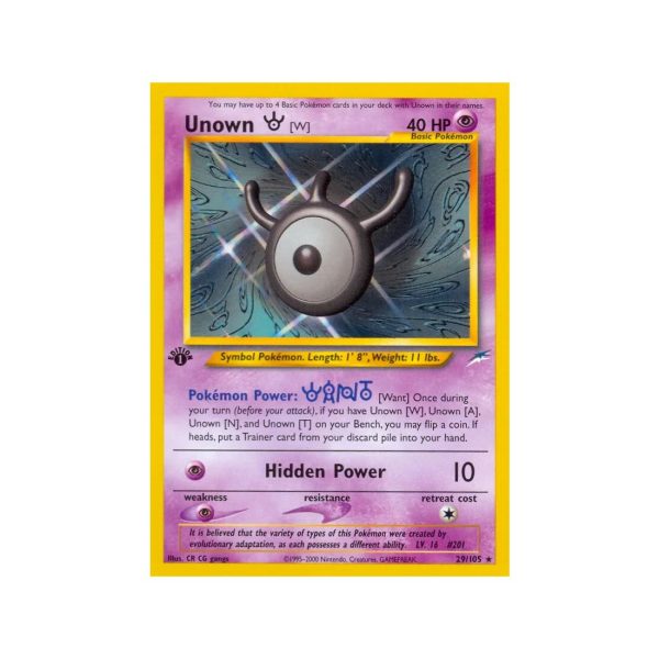 Unown [W] (Neo Destiny 29/105) (Rare) English - Light Played