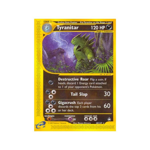 Tyranitar (Aquapolis 40/147) (Rare) English - Excellent