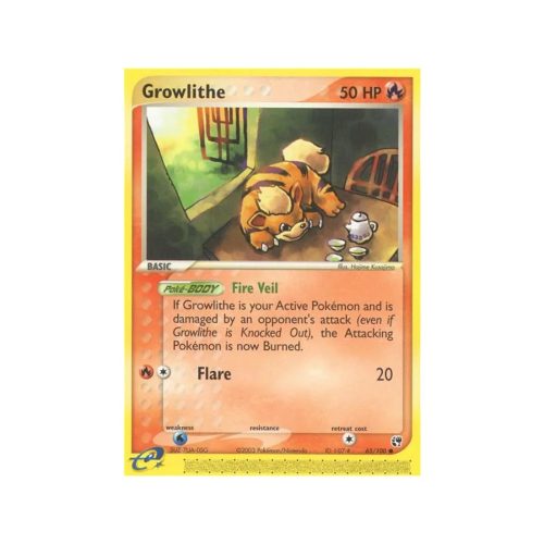 Growlithe (EX Sandstorm 65) (Reverse Holo) English - Near Mint