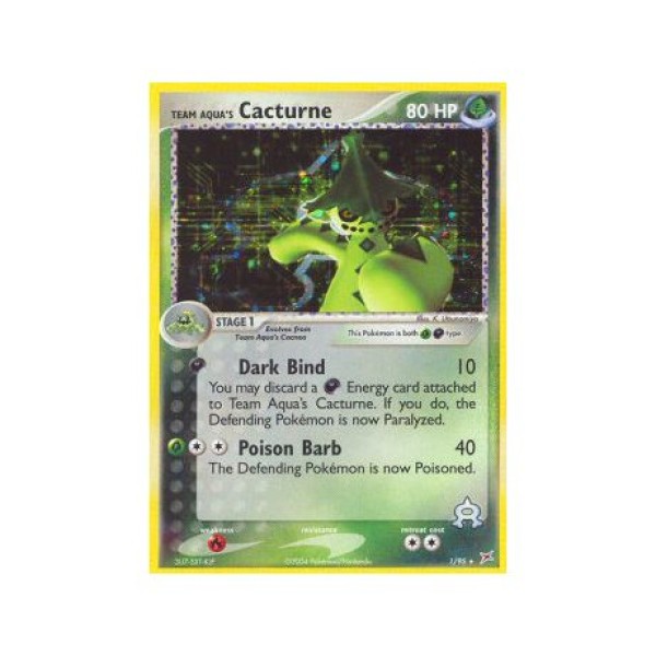 Team Aqua”s Cacturne (EX Team Magma vs Team Aqua 1) (Holo Rare ) English - Excellent