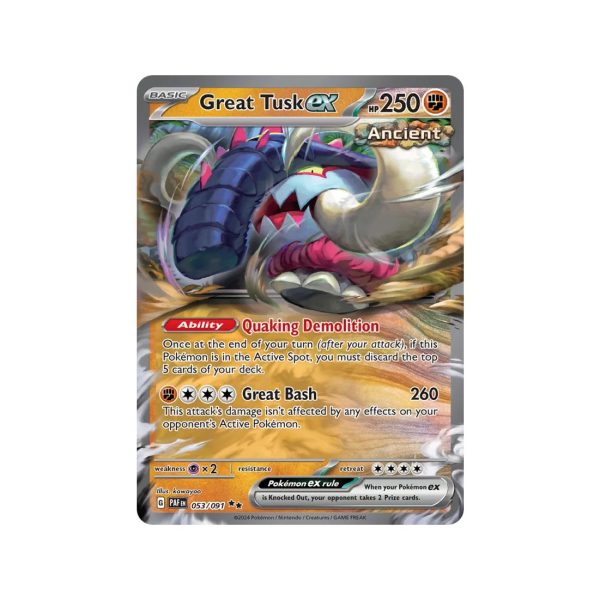 Great Tusk ex (Paldean Fates 053/91) (Double Rare) English - Near Mint
